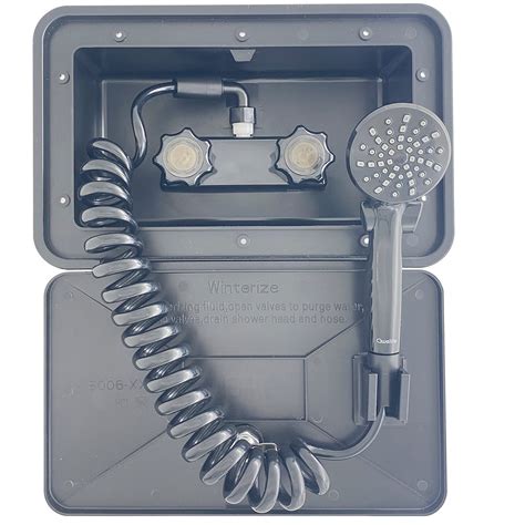 rv outdoor shower box metal|exterior rv shower.